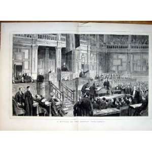  A Sitting German Parliament Antique Print1874