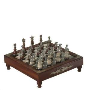  17 American Wild West Saloon Theme Rustic Chess Game Set 