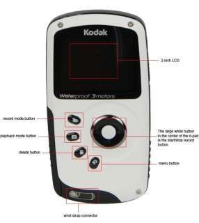 KODAK PLAYSPORT ZX3 WATERPROOF 128 MB POCKET HD DIGITAL VIDEO CAMERA 