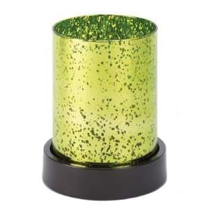   Spring Green Finish Glass Cylinder Candle Holder Lamp