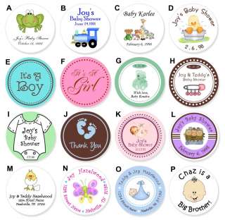 24 Round Baby Food Jar Lid Personalized Shower Label D  
