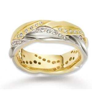   18k Two Tone Gold Rope Style 1/2 Carat Diamond Wedding Band Jewelry