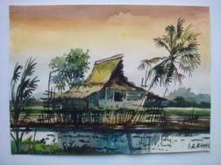 Bakar Original Watercolor Painting Landscape Art  