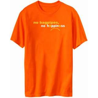 No Bagpipes No Happiness Instruments T Shirt Orange  
