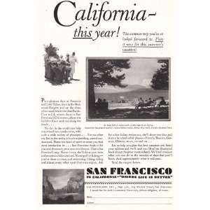    Print Ad 1931 Californians San Francisco Californians Books