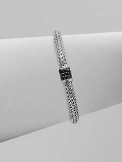 John Hardy   Black Sapphire Accented Sterling Silver Chain Bracelet 