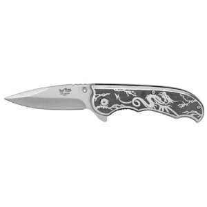 Solid Stainless Folding Spring Assisted Knife Dragon 