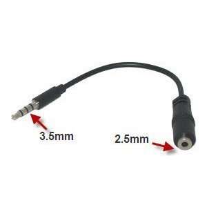   5mm MALE TO 2.5mm FEMALE STEREO HEADPHONE ADAPTER FOR IPHONE / BLACK