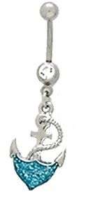 Anchor Shaped Naval Belly Ring 316L Surgical Steel Body Jewelry   asst 
