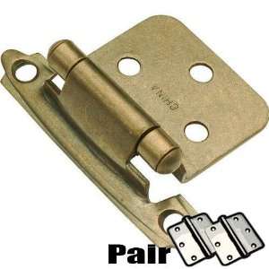 Surface self closing   surface cabinet hinge (pair)   antique brass