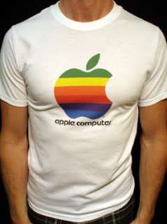 Apple Computer t shirt vintage style mac ipod wht*  