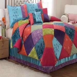  Kashmere Gem Patchwork Twin Comforter With Pillow Sham 