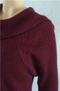 NWT TAHARI Maroon Red Career Ribbed Sweater Dress Sz PM Petite Medium 
