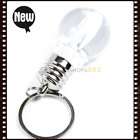 New Lovely Clear LED Light Lamp Bulb Keychain Silver F1