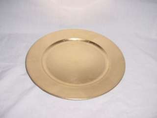 GOLD ROUND MELAMINE CHARGER PLATE   SET OF 4  