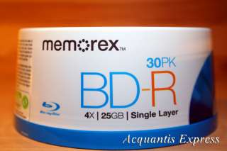 30 Memorex 4X Blu ray BD R disc 25GB BLANK discs NEW  