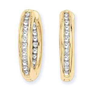    14K Yellow Gold 1/2 ct. Diamond Huggie Earrings Katarina Jewelry