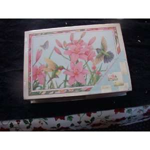   Keepsake Stationery Box Set  Hummingbird and Flowers 