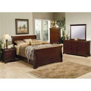   Versailles 5 Pc Bedroom Set in Deep Mahogany