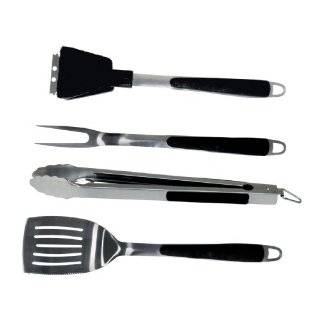 Brinkmann 9029 Stainless Steel 4 Piece Barbecue Tool Set, Non Slip 