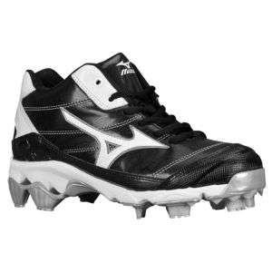 Mizuno 9 Spike Finch 5 Mid   Womens   Softball   Shoes   Black/White