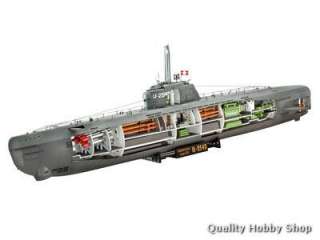 Revell 1/144 scale Deutsches U Boat Cutaway Sub skill 4 plastic model 