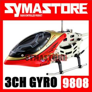 3CH 3 CHANNEL METAL GYRO MINI RC HELICOPTER 9808 RED  