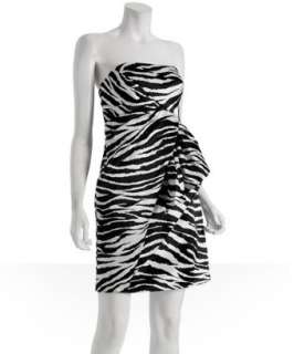 by Allen Schwartz black white zebra printed sateen dress 