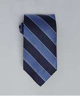 Alara blue and navy classic stripe silk tie style# 318554001