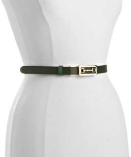 Gucci green and black reversible horsebit belt