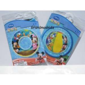  Mickey Mouse Clubhouse Swim Ring & Beach Ball Set Toys 