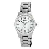   Swarovski Crystal Accented Silver Tone Mother of Pearl Dress Watch