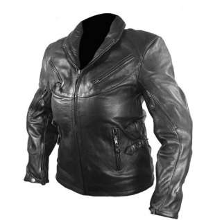  Motorcycle Vented Level 3 Armored Buffalo Leather Jacket Sz M  