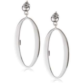 ELLE Jewelry Link Up Sterling Silver Single Oval Link Earrings 