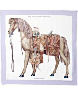 Hermes lavender Mon Petit Cheval Mexicain silk scarf   up to 