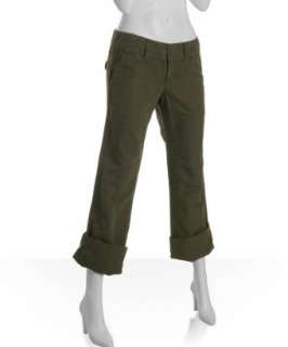 James Perse army cotton linen cuffed cargo pants   
