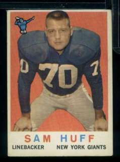 T6) 1959 Topps SAM HUFF Rookie RC #51 New York Giants  