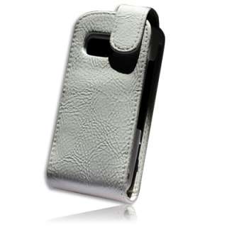 White Leather Flip Case Pouch Skin Protector Nokia 5800  