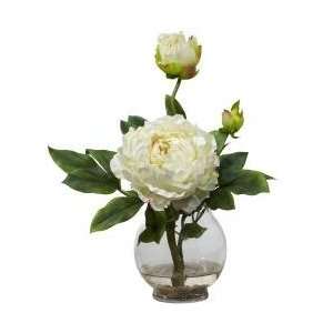  Peony with Fluted Vase Silk Flower Arrangement   Nearly 