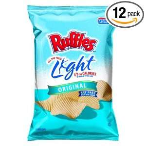 Ruffles Regular Light Potato Chips, 6.375 Ounce Bags (Pack of 12 