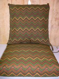 Pc Outdoor Patio Deep Seat Cushion Set ~ Green Zig Zag **NEW 