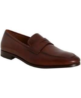 Mezlan cognac leather Bradley II penny loafers   