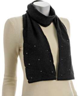 Portolano black cashmere studded scarf  