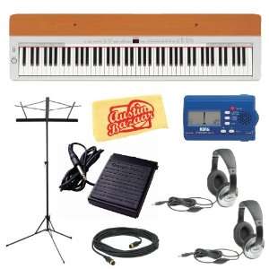  P155S Digital Piano with Cherry Top Board Bundle with Sustain Pedal 