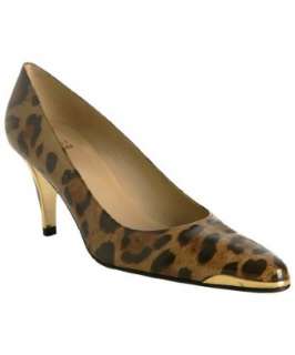 Stuart Weitzman camel jaguar patent Tip Clara plated pumps   