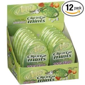 Aura Clipngo Sugar Free Sour Fruit Mints, 0.23 Ounce Units (Pack of 