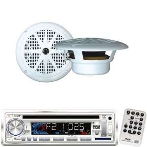  Pyle Marine Radio Receiver and Speaker Package   PLCD36MRW 