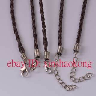 FREE SHIP 100pcs Braid Leather Necklace Cords K5619  