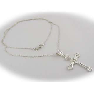 Sterling Silver Cross Pendant & Italian Sterling Silver Round Cable 