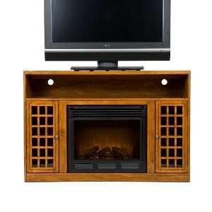  SEI Narita Media Console with Electric Fireplace, Glazed 